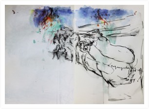 for long time short | Kohle und Aquarell auf Papier | 40 x 60 cm | 2011