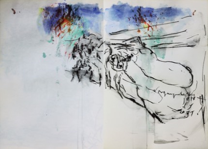 for long time short | Kohle und Aquarell auf Papier | 40 x 60 cm | 2011