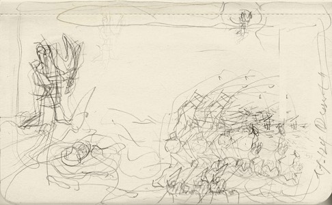 Traum-A | Dessert | Bleistift auf Papier | 10 x 16 cm | 2024