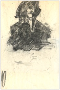 * o. T. | K. | Zeichenkohle auf Papier | 42 x 30 cm | 1974