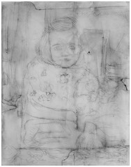 Kind | Rißzeichnung | Kohlestaub auf Papier | 50 x 32cm | 2024