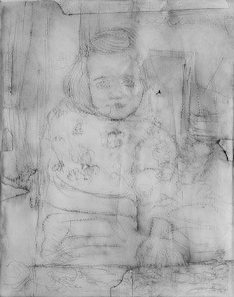 Child | Rißzeichnung | Kohlestaub auf Papier | 50x32cm | 2024