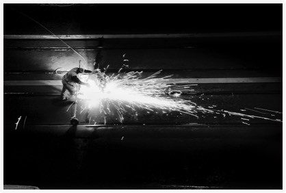 Schienenfräser 1 sw Fotografie