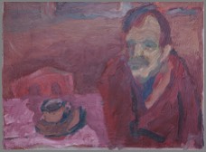 Selbst mit Kaffetasse | Dispersionsfarbe auf Papier | ca. 30 x 42 cm | 1981