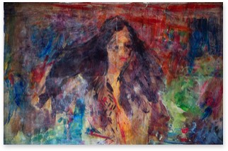 Bildnis G. | übermalter c-Print | 1. Zustand | ca. 80 x 120 cm | 2018