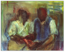 * Ehepaar | Pigment auf LW | ca. 90 x 120 cm | 2000