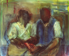 Ehepaar | Pigment auf LW | ca. 90 x 120 cm | 2000