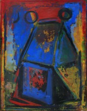 * Haus mit Gestirnen | Pigment, Papier | 70x55 cm | 1999 