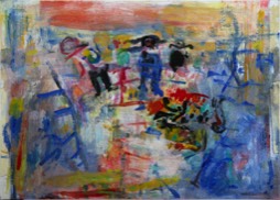 * o. T. | meeting People | Pigment auf Karton | 26 x 38 cm | 2014