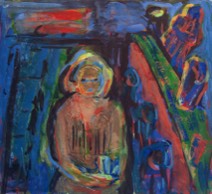 Bildnis D. | Casino | Tempera auf Papier | ca. 19 x 18 cm | 1994