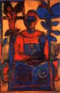 Frau mit Buch | Öl auf LW | 160 x 125 cm | 1992