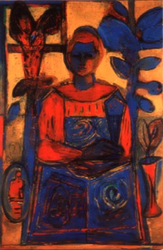 Frau mit Buch | Öl auf LW | 160 x 125 cm | 1992