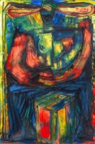 König/-in mit großem Hut | Öl auf LW | 160 x 120 cm | 1994