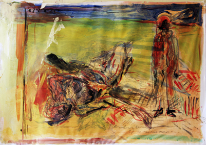 o.T. | meeting Munch | Acryl, Papier | 105x148 cm | 2014 