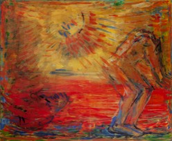 Kopflos in der Wüste | Acryl und Pigment auf Leinwand | 115 x 145 cm | 2000 