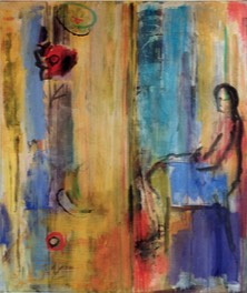 M. alleine zu Hause | Pigment auf LW | 160 x 130 cm | 2001