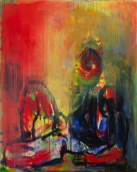 * blinded | liegende Figur | Pigment und Acryl auf LW | ca. 165 x 135 cm | 2001