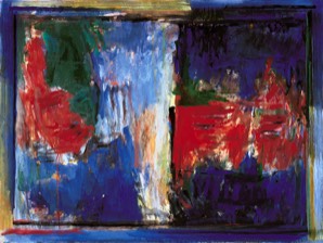 * 2 Männer im Spiegel | Acryl und Pigment auf LW | 105 x 135 cm | 2000