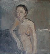 weiblicher Akt, grau | Öl auf LW | ca.95 x 90 cm | 1981