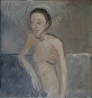 weiblicher Akt, grau | Öl auf LW | ca.95 x 90 cm | 1981