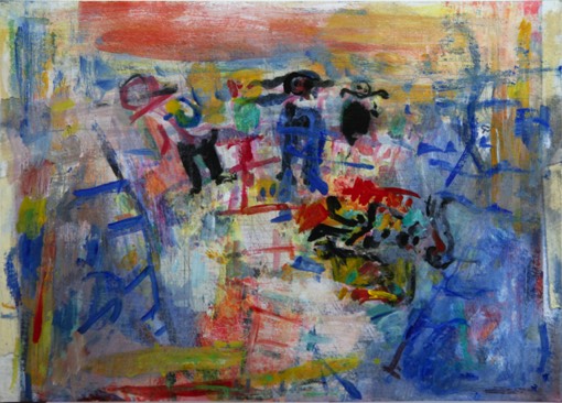 * o. T. | meeting People | Pigment auf Karton | 26 x 38 cm | 2014