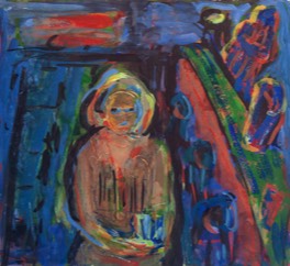 Bildnis D. | Casino | Tempera auf Papier | ca. 19 x 18 cm | 1994