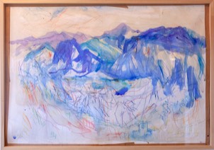 Landschaft | Blick vom Dürrnbachhorn | Wasserfarben auf Papier| 70 x 90 cm | 2024