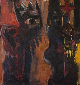 * o. T. | Spalt | Öl auf LW | 75 x 75 cm | 1984