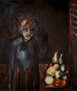 Alte Frau mit Obst | Öl LW | 110 x 90 cm | 1984 | © Courtesy privater Sammler