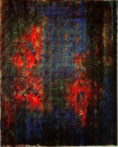 Dunkler Vorhang für PaPa | Malerwalze und Pigment auf LW | 150 x 120 cm | 2000