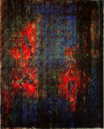 Dunkler Vorhang für PaPa | Malerwalze und Pigment auf LW | 150 x 120 cm | 2000