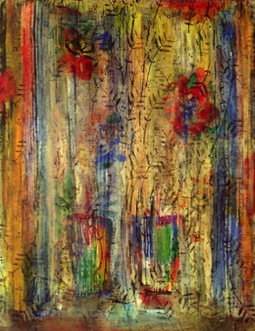 Vorhang | Malerwalze auf LW | 80 x 60 cm | 2002