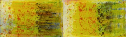 Walzenbild | horizontal | Pigment und Malerwalze auf Leinwand | 60 x 240 cm | 2002