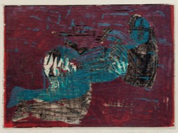 o. T. | C., liegend | Holzschnitt 3-farbig | Unikat | 1986